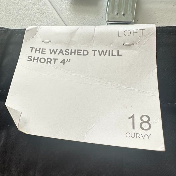 LOFT Womens Black The Washed Twill Shorts High Rise Plus Size 18 Curvy 4" - Picture 8 of 8